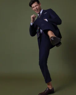 Dress Trouser In Navy Flannel -ULLA JOHNSON SHOP M HOLIDAY 23 CATALOG PDP 25 S67571