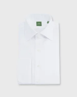 French-Cuff Spread Collar Dress Shirt In White Roxford