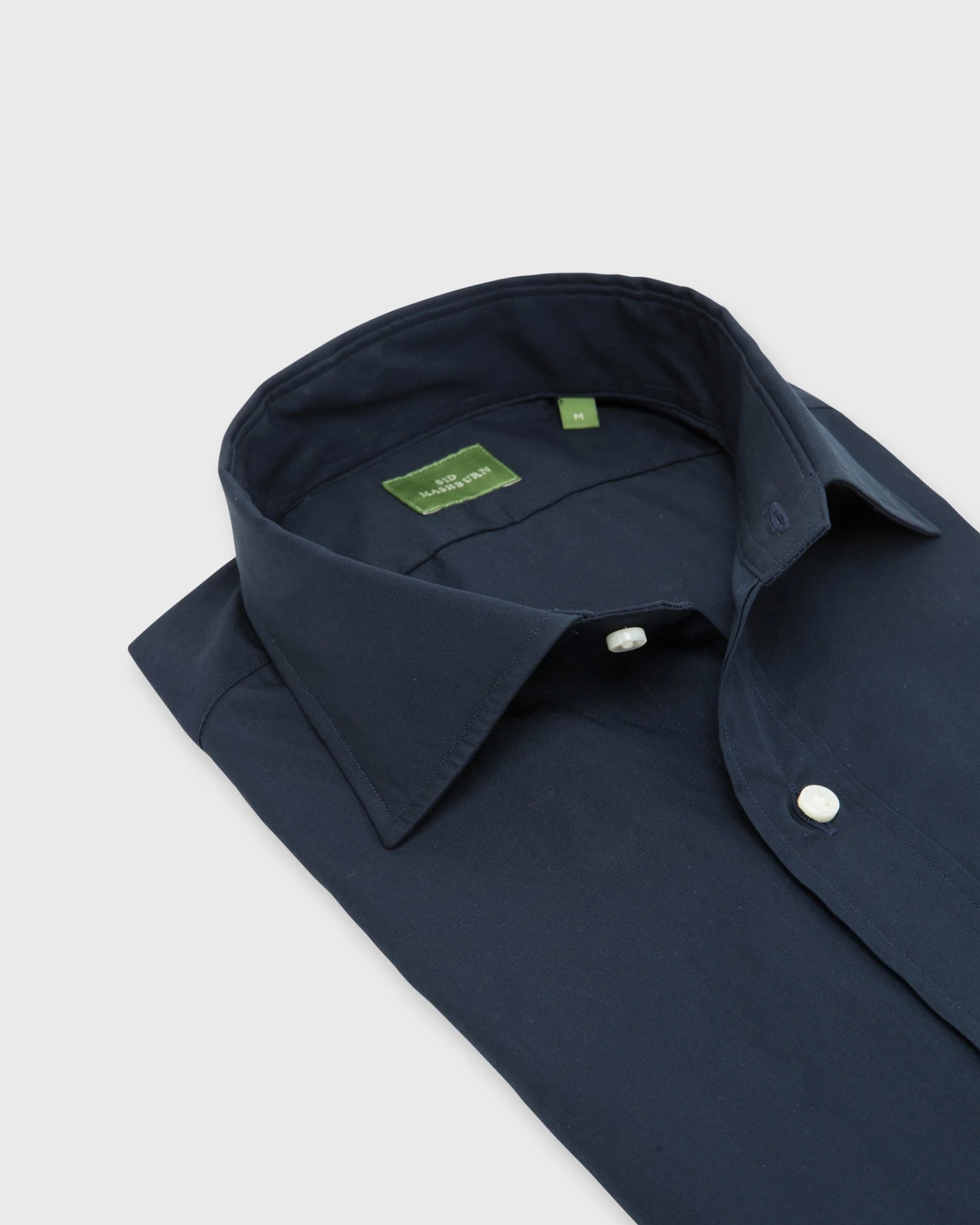 Spread Collar Sport Shirt In Navy Poplin 2 Spread Collar Sport Shirt In Navy Poplin - Image 2