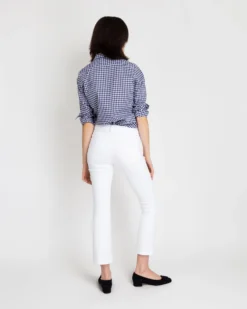 Tomboy Popover Shirt In Navy Gingham Poplin -ULLA JOHNSON SHOP S12854 4
