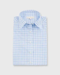 Tomboy Popover Shirt In Sky Blue Gingham Poplin -ULLA JOHNSON SHOP S12855 3