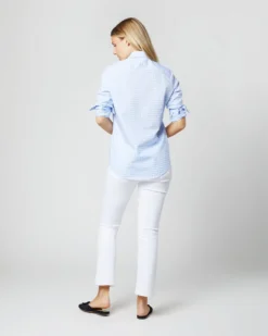 Tomboy Popover Shirt In Sky Blue Gingham Poplin -ULLA JOHNSON SHOP S12855 593