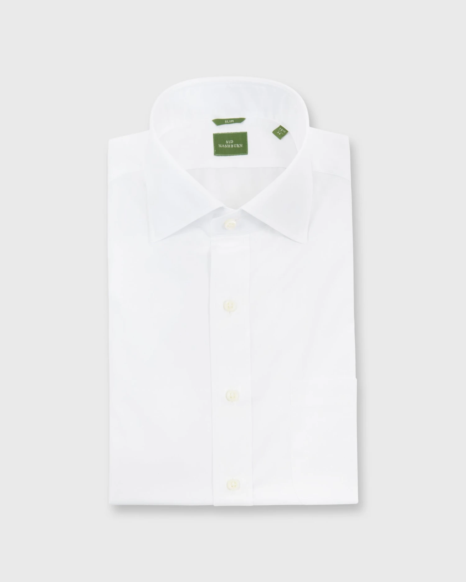 Slim-Fit Spread Collar Dress Shirt In White Poplin 1 Slim-Fit Spread Collar Dress Shirt In White Poplin