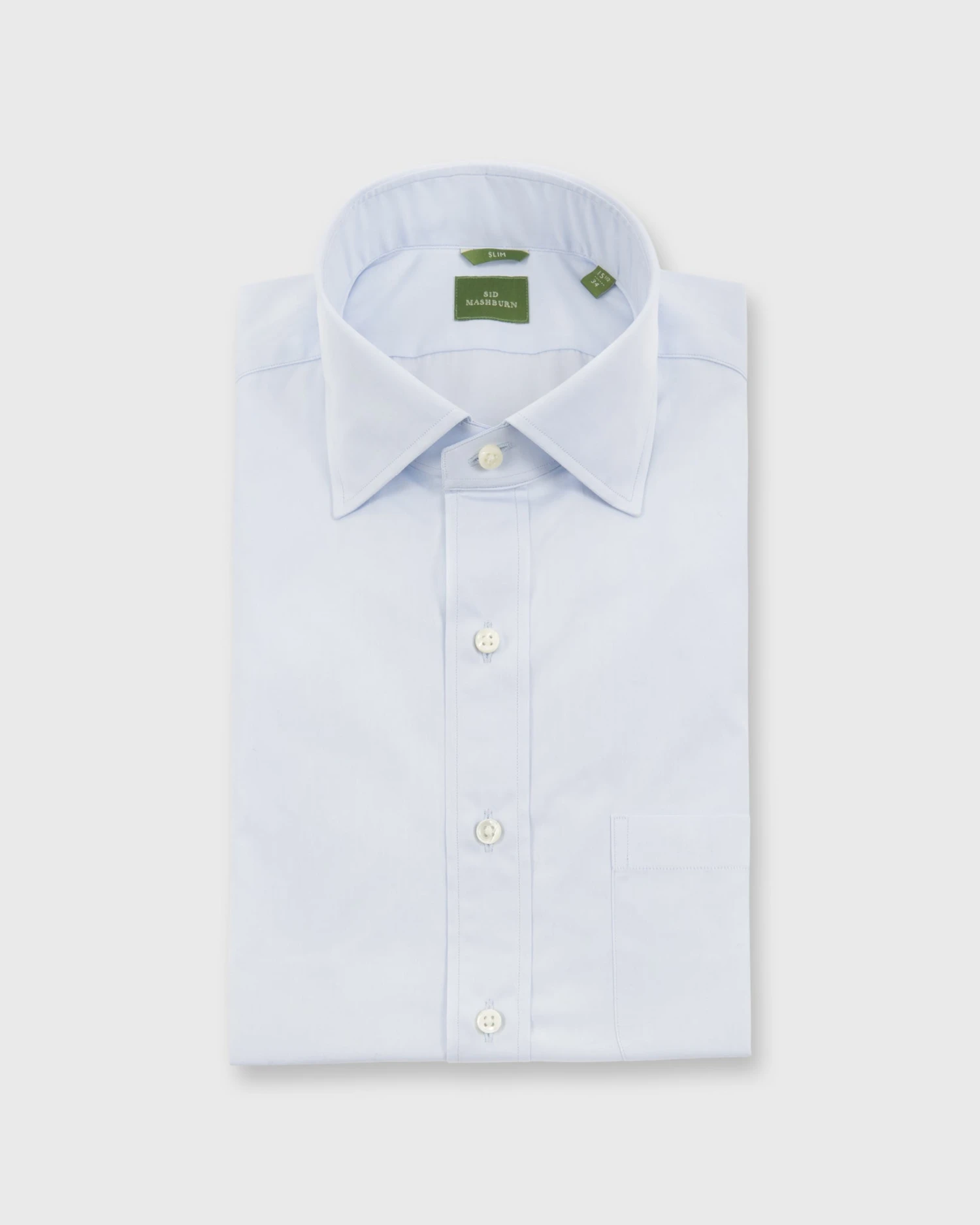 Slim-Fit Spread Collar Dress Shirt In Sky Poplin 1 Slim-Fit Spread Collar Dress Shirt In Sky Poplin