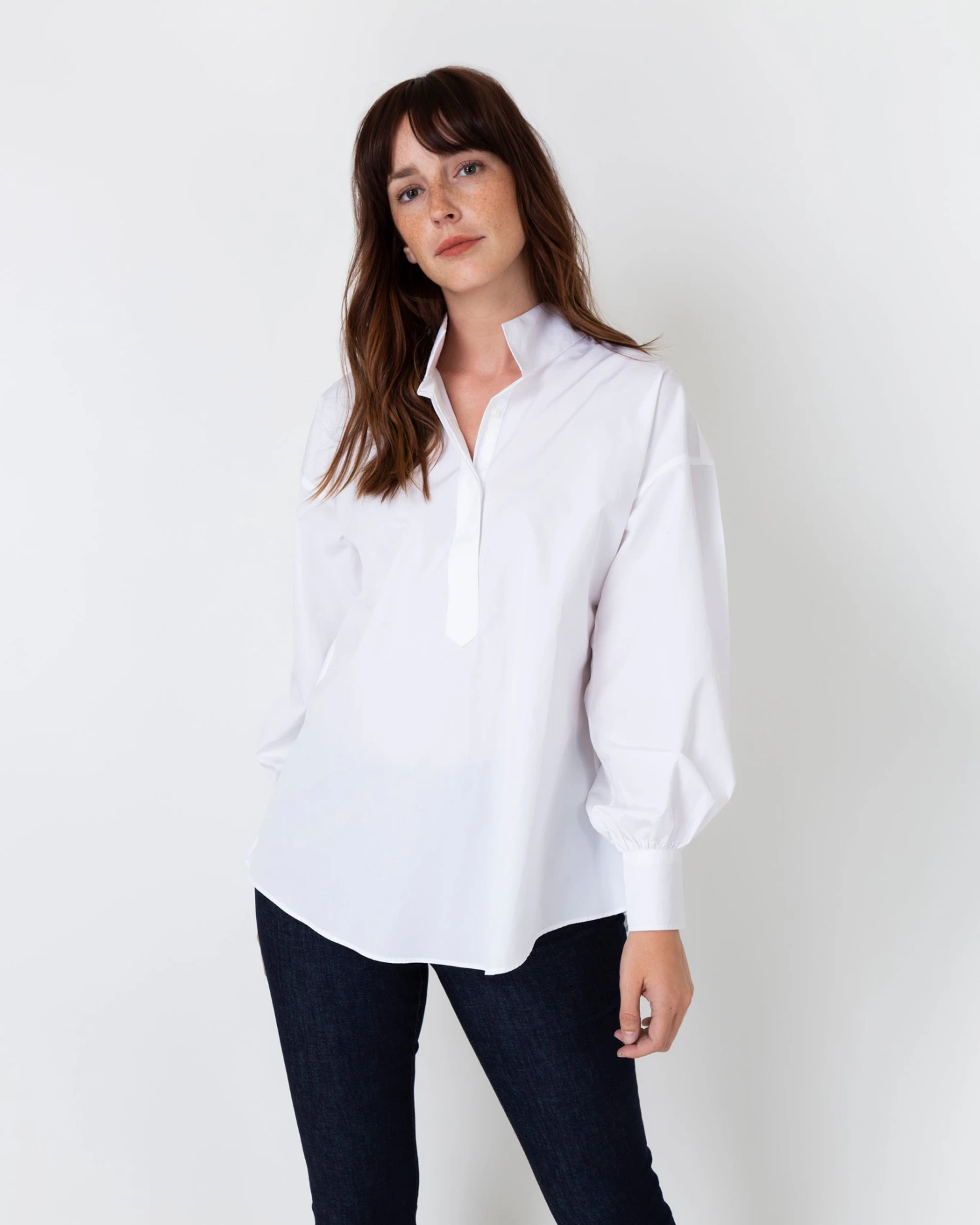 Anaya Popover Shirt In White Poplin 2 Anaya Popover Shirt In White Poplin - Image 2