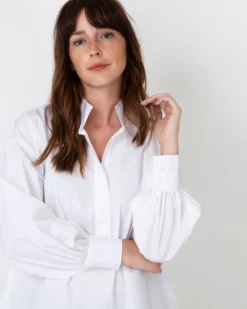 Anaya Popover Shirt In White Poplin 14 Anaya Popover Shirt In White Poplin -ULLA JOHNSON SHOP S36446 7