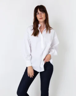 Anaya Popover Shirt In White Poplin 15 Anaya Popover Shirt In White Poplin -ULLA JOHNSON SHOP S36446 9