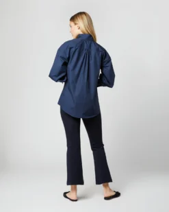 Anaya Popover Shirt In Navy Poplin -ULLA JOHNSON SHOP S38508 241