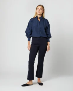 Anaya Popover Shirt In Navy Poplin -ULLA JOHNSON SHOP S38508 318