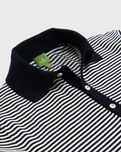 Rally Polo Sweater In Navy/Chalk Stripe Cotton -ULLA JOHNSON SHOP S39889 2