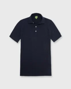 Rally Polo Sweater In Navy Cotton