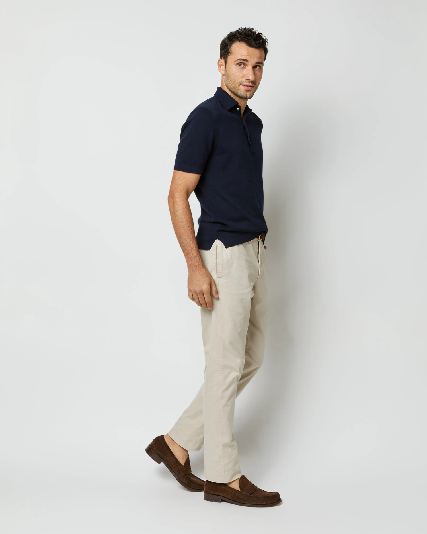 Rally Polo Sweater In Navy Cotton 5 Rally Polo Sweater In Navy Cotton - Image 5