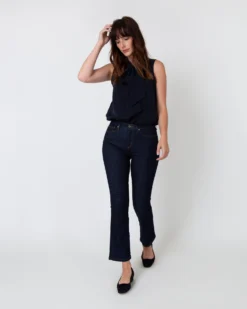 Sleeveless Tie-Neck Blouse In Navy Silk Crepe De Chine -ULLA JOHNSON SHOP S40774 6