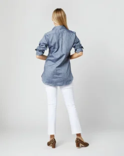 Boyfriend Shirt In Indigo Cotolino Chambray -ULLA JOHNSON SHOP S4131 513