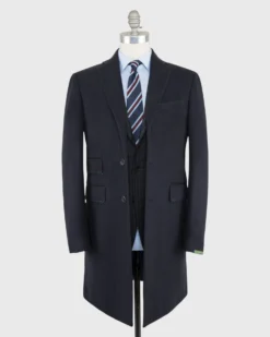 Kincaid No. 3 Topcoat In Navy Wool Flannel