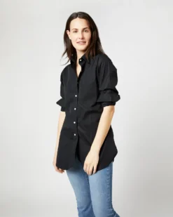 Boyfriend Shirt In Black Poplin -ULLA JOHNSON SHOP S4660 1705