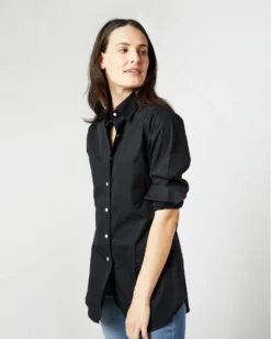 Boyfriend Shirt In Black Poplin -ULLA JOHNSON SHOP S4660 1726