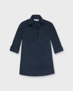 Designer Tunic In Navy Poplin
