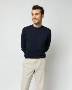 Crewneck Sweater In Navy Cotton -ULLA JOHNSON SHOP S48620 5720