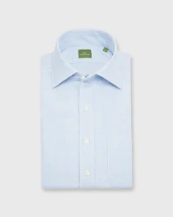 Spread Collar Sport Shirt In Light Blue Cellulare