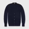 Classic V-Neck Cardigan In Navy Cashmere