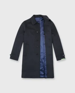 Tailored Traveler's Trench In Navy Wool/Cashmere Flannel -ULLA JOHNSON SHOP S54190 3