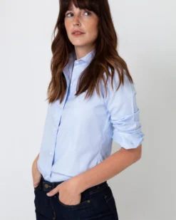 Icon Spread Shirt In Sky Blue Roxford -ULLA JOHNSON SHOP S5425 3