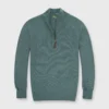 Half-Zip Sweater In Heather Pine Cashmere