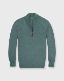Half-Zip Sweater In Heather Pine Cashmere