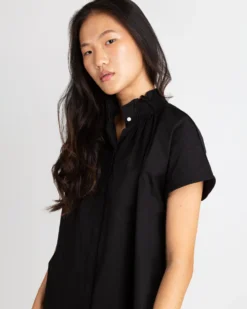 Atelier Kami Top In Black Stretch Poplin -ULLA JOHNSON SHOP S55776 3