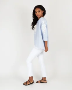Calypso Shirt In Blue/White Stripe -ULLA JOHNSON SHOP S56870 3