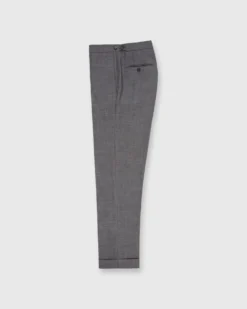 Pleated Dress Trouser In Mid-Grey High-Twist