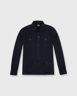 Military Jacket In Navy Flannel