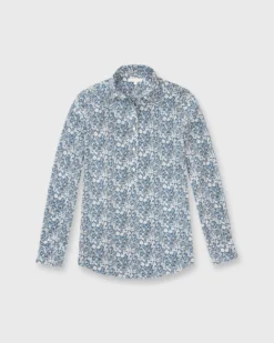 Tomboy Popover Shirt In Blue Multi June's Meadow Liberty Fabric