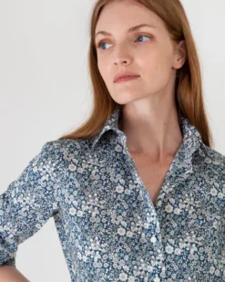Tomboy Popover Shirt In Blue Multi June's Meadow Liberty Fabric -ULLA JOHNSON SHOP S57988 7