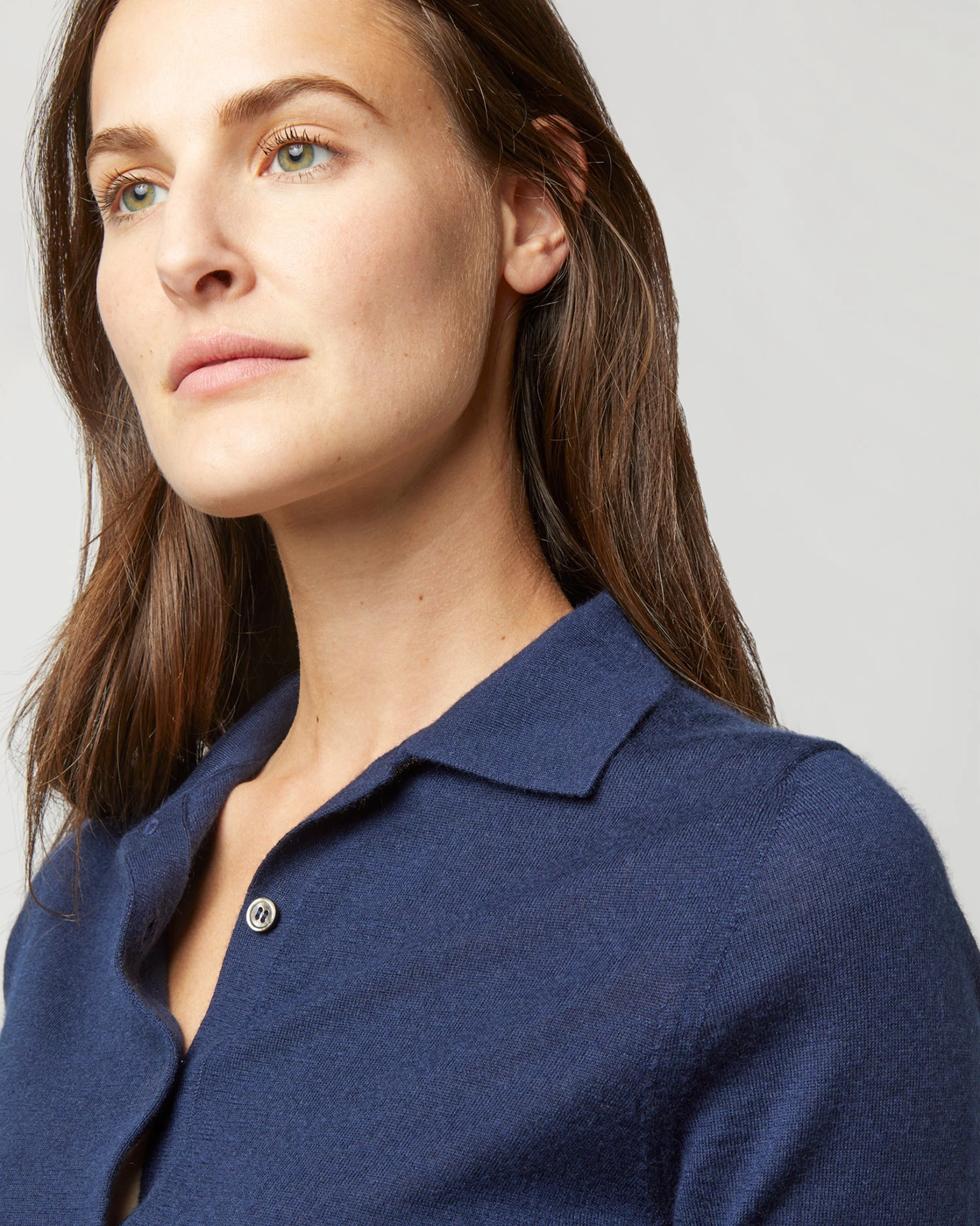 Natasha Polo Sweater In Navy Cashmere 3 Natasha Polo Sweater In Navy Cashmere - Image 3