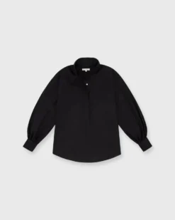 Anaya Popover Shirt In Black Poplin