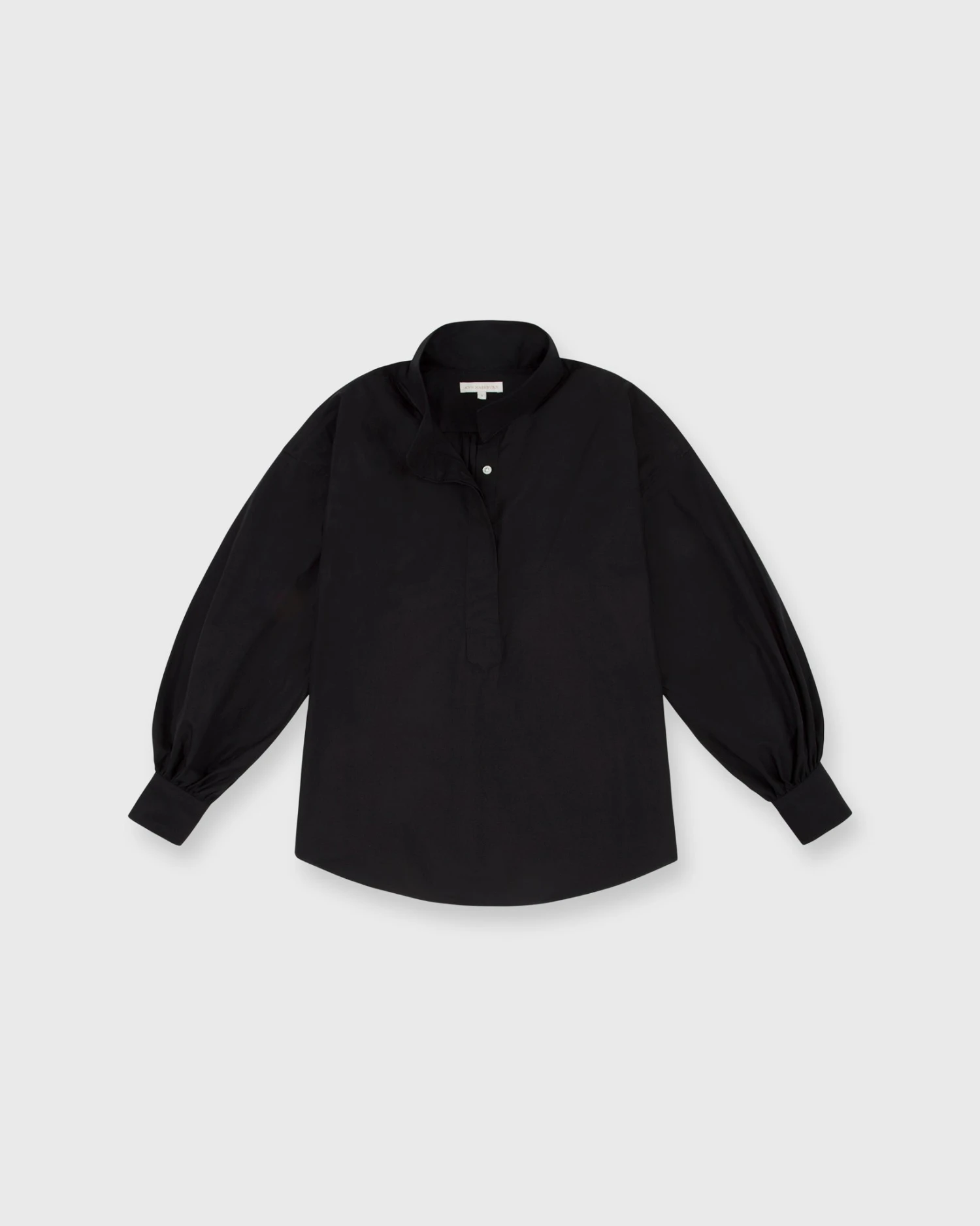 Anaya Popover Shirt In Black Poplin 1 Anaya Popover Shirt In Black Poplin