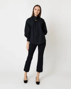 Anaya Popover Shirt In Black Poplin 9 Anaya Popover Shirt In Black Poplin -ULLA JOHNSON SHOP S59301 2