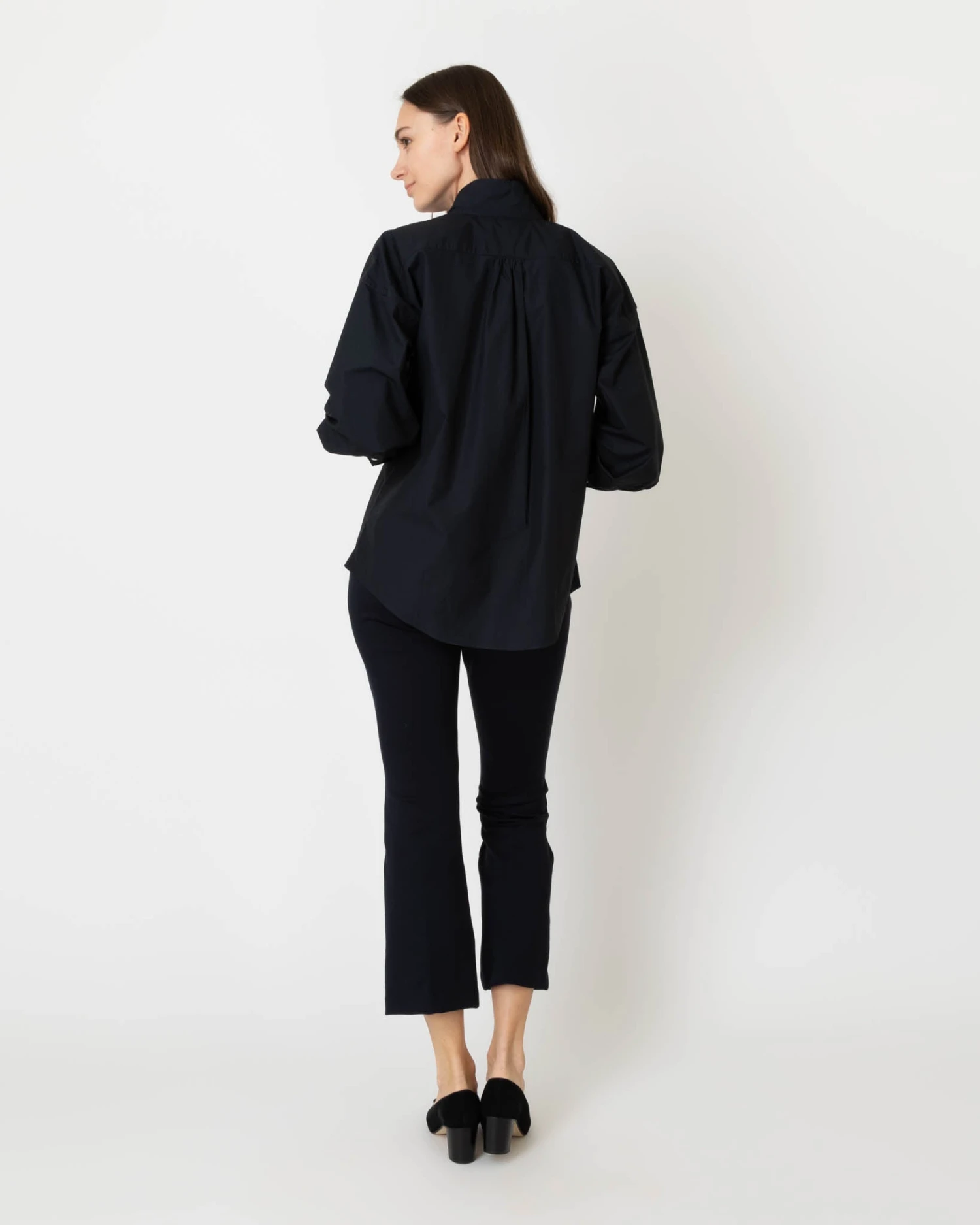 Anaya Popover Shirt In Black Poplin 6 Anaya Popover Shirt In Black Poplin - Image 6