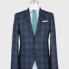 Virgil No. 2 Jacket In Navy/Seaglass Plaid Hopsack