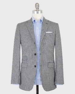 Virgil No. 2 Jacket In Navy/Bone Houndstooth -ULLA JOHNSON SHOP S59532 1