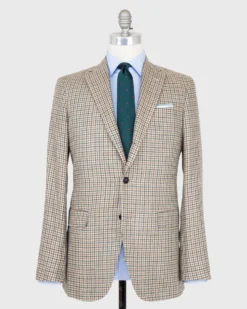 Virgil No. 2 Jacket In Stone/Brown/Forest Check Hopsack