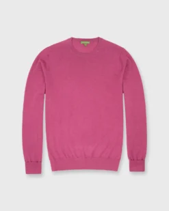 Fine-Gauge Crewneck Sweater In Rose Cashmere