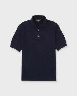 Hyannis Polo Sweater In Navy Cotton