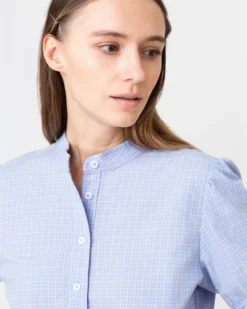 A.P.C. Ilna Blouse In Light Blue -ULLA JOHNSON SHOP S61826 6