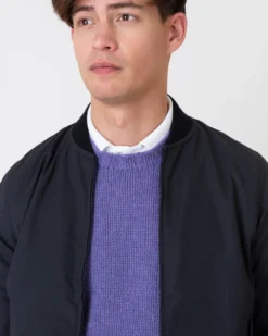 Bomber Jacket In Navy Dry Waxed Cotton 10 Bomber Jacket In Navy Dry Waxed Cotton -ULLA JOHNSON SHOP S63695 2