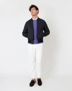 Bomber Jacket In Navy Dry Waxed Cotton 15 Bomber Jacket In Navy Dry Waxed Cotton -ULLA JOHNSON SHOP S63695 7