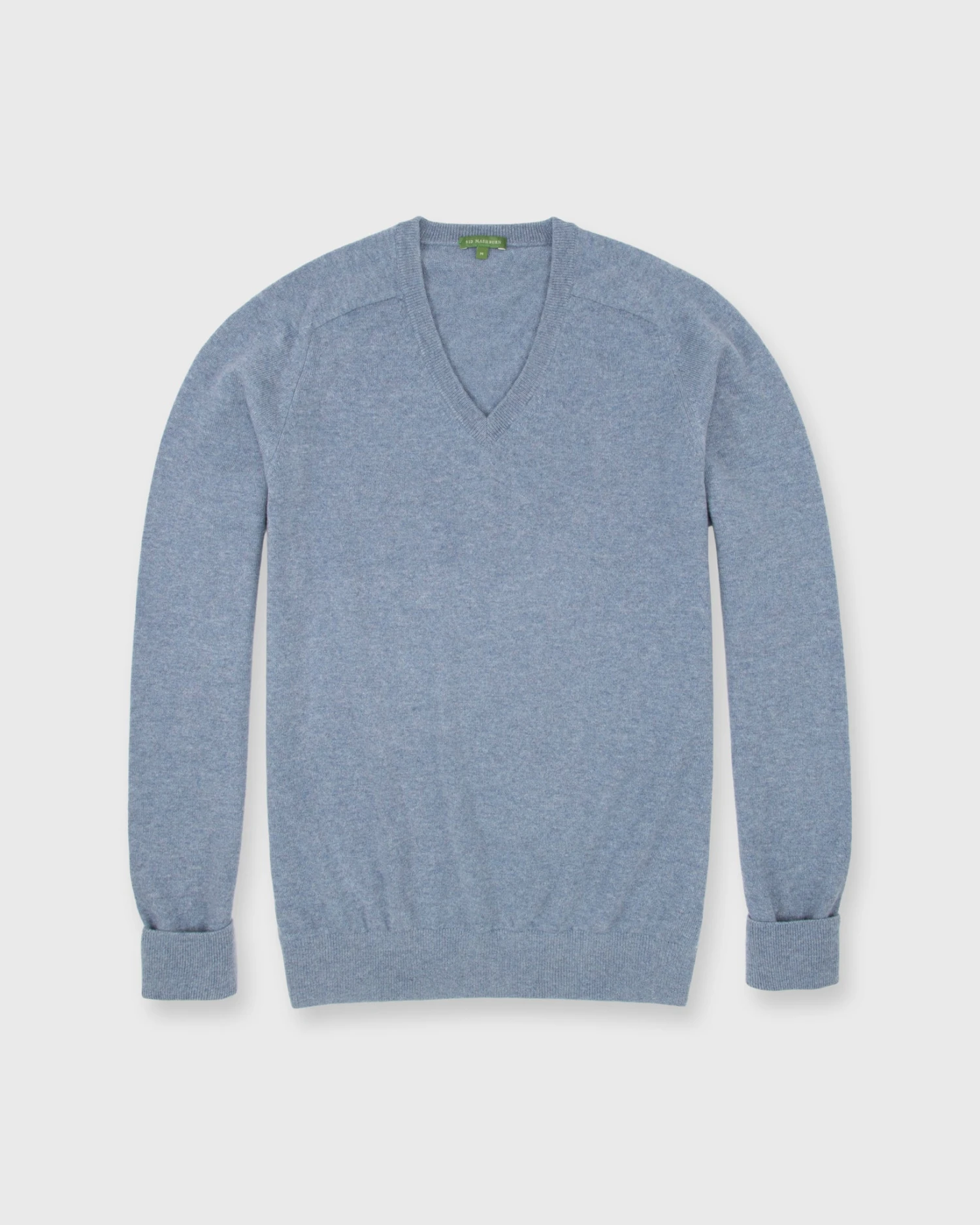 Classic V-Neck Sweater In Boro Blue Cashmere 1 Classic V-Neck Sweater In Boro Blue Cashmere