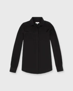Icon Blouse In Black Silk Crepe De Chine